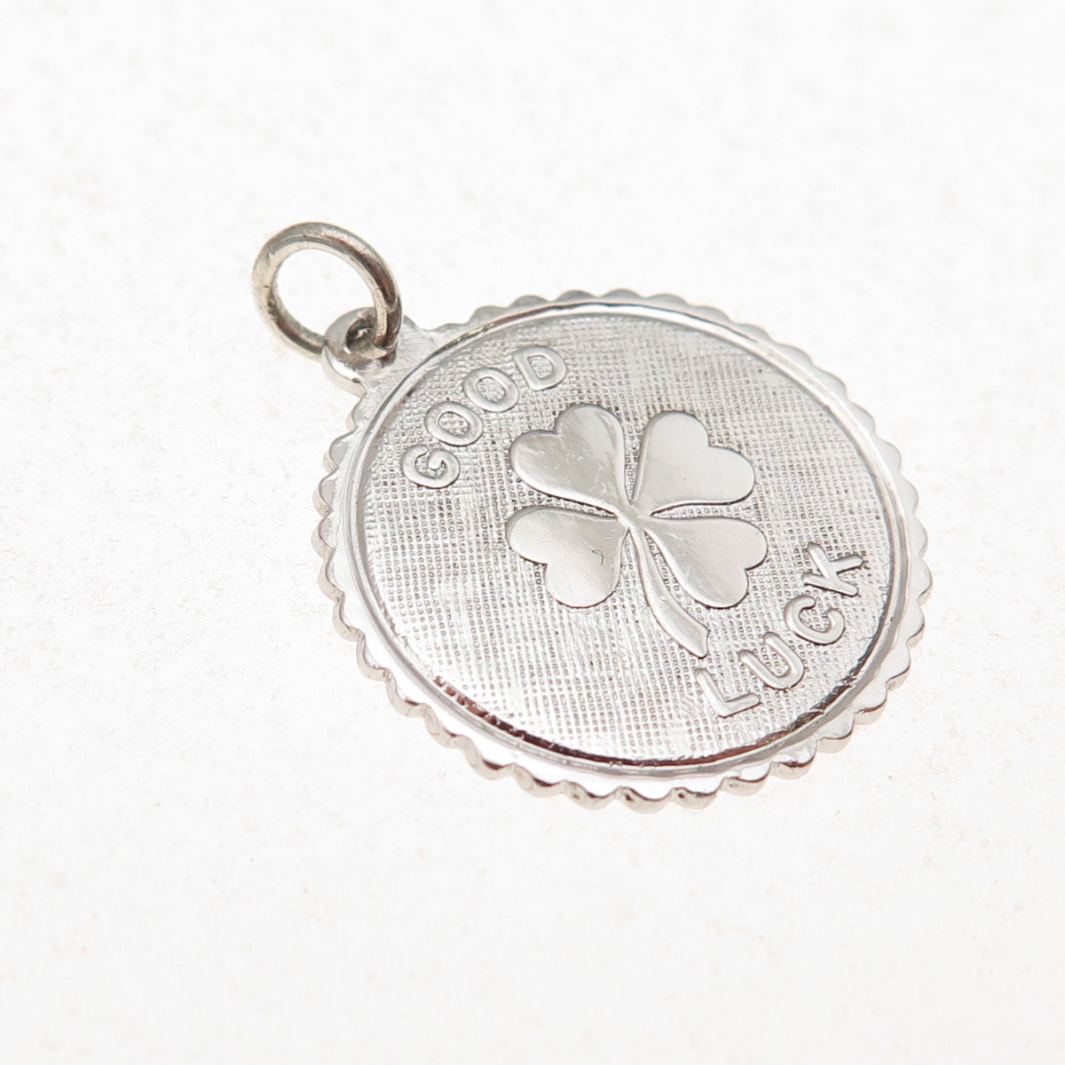 Elco 925 Sterling Silver Vintage Good Luck Clover Charm Pendant