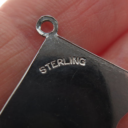 925 Sterling Silver Vintage Enamel Washington DC Map Minimalist Charm Pendant