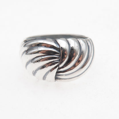 925 Sterling Silver Vintage Modernist Oxidized Ring Size 7.5