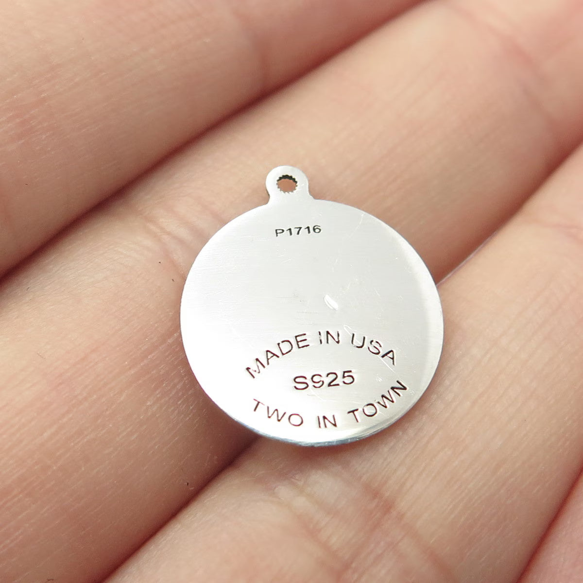 925 Sterling Silver USA Two In Town Sunrise Scenery Charm Pendant