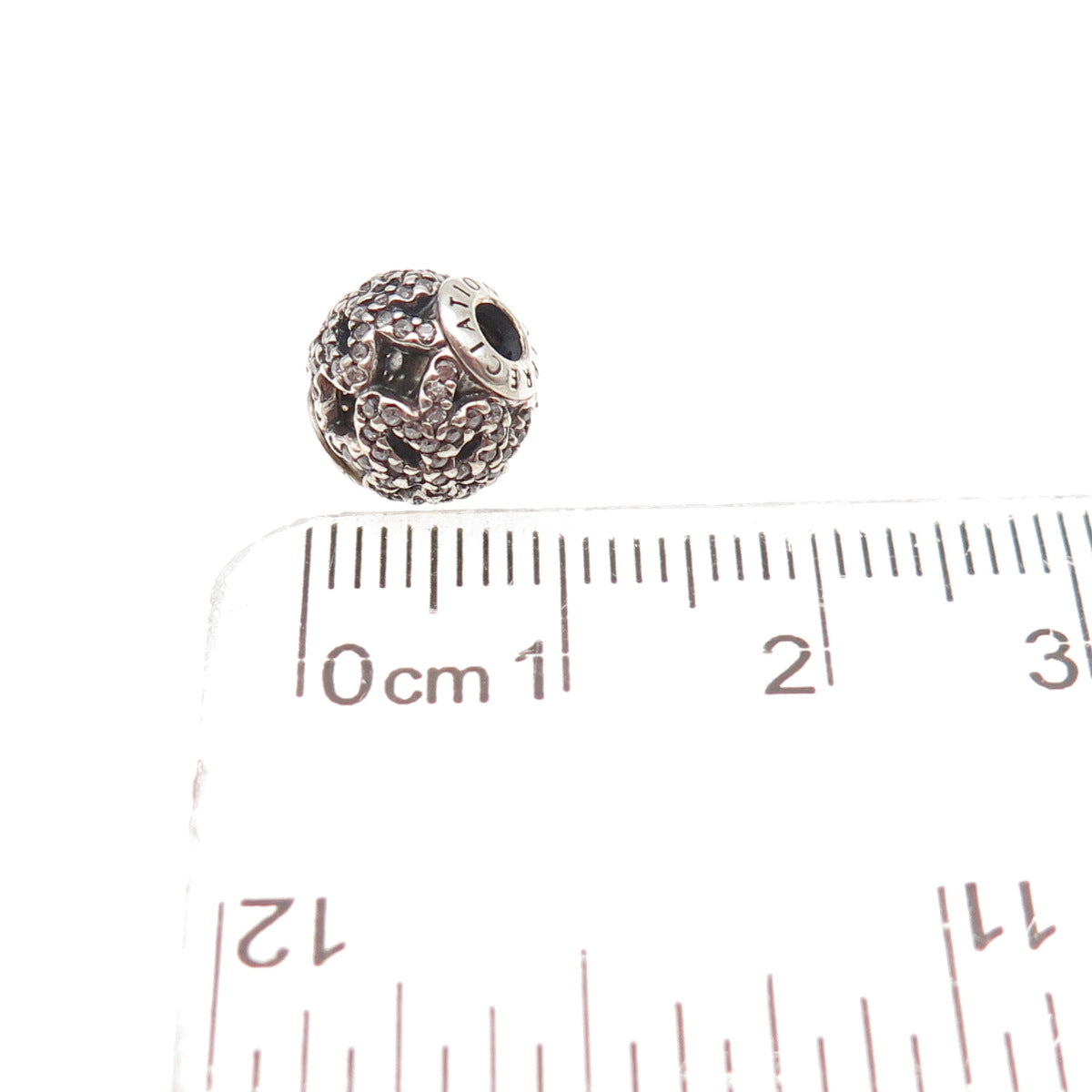 Pandora 925 Sterling Silver C Z Essence Appreciation Slide Bead Charm