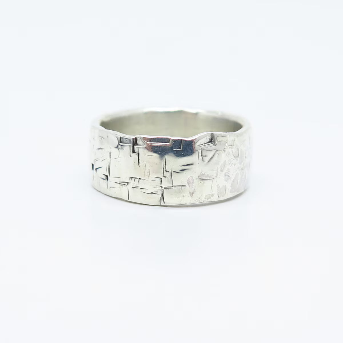 925 Sterling Silver Vintage Textured Band Ring Size 5.25