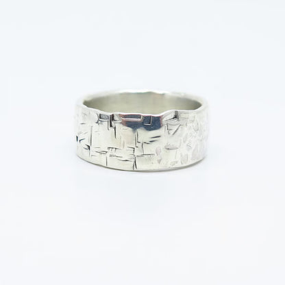 925 Sterling Silver Vintage Textured Band Ring Size 5.25