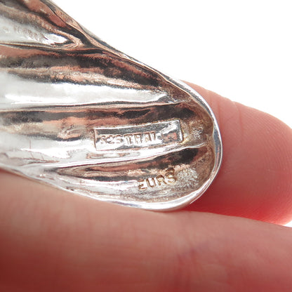 EURS 925 Sterling Silver Vintage Wavy Adjustable Cuff Bracelet 6.25"