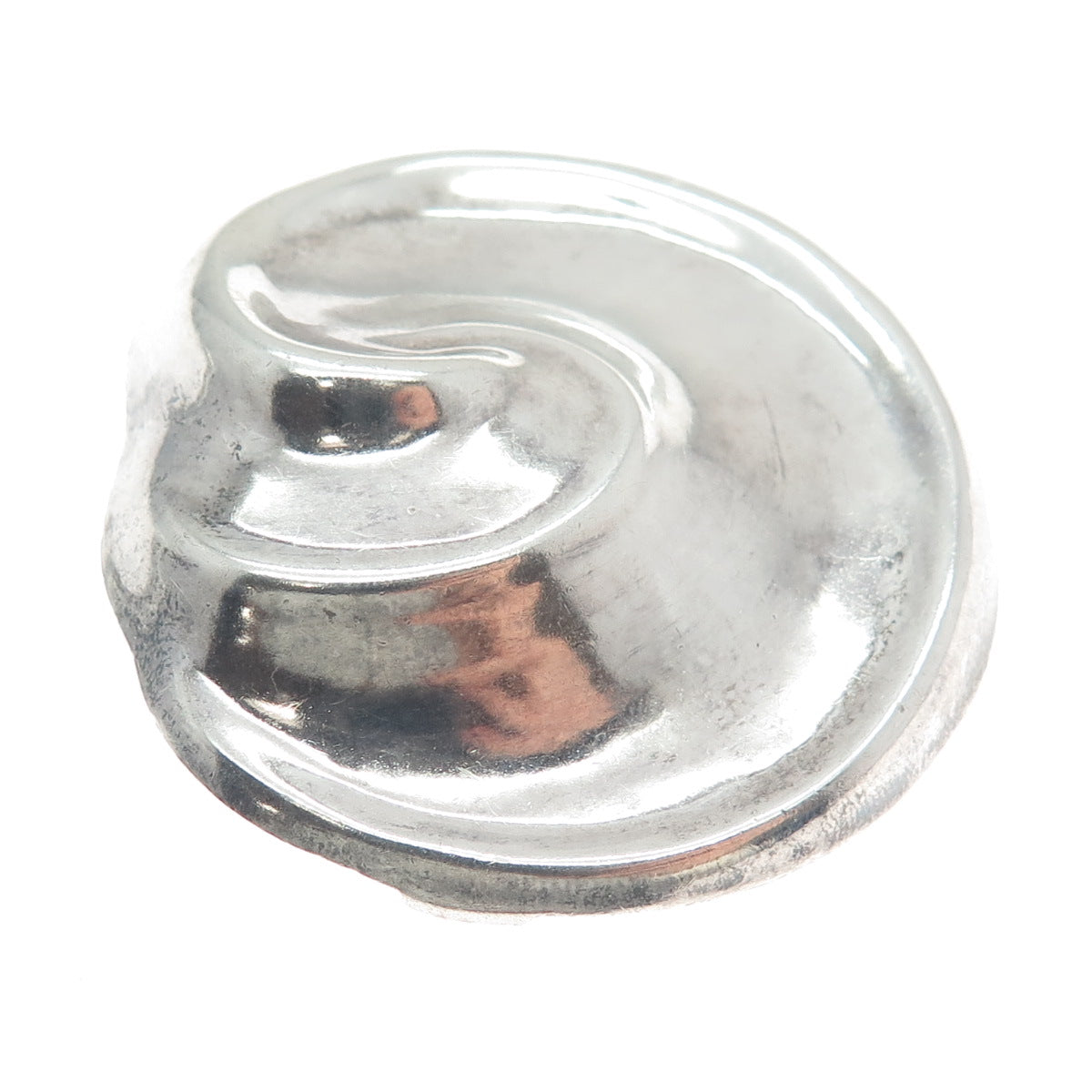 925 Sterling Silver Vintage Mexico Modernist Seashell Pin Brooch / Pendant