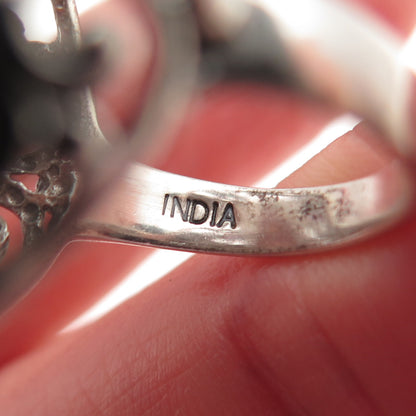 NICKY BUTLER Sterling Vintage Real Aquamarine Blue Topaz & Amethyst Ring Size 7