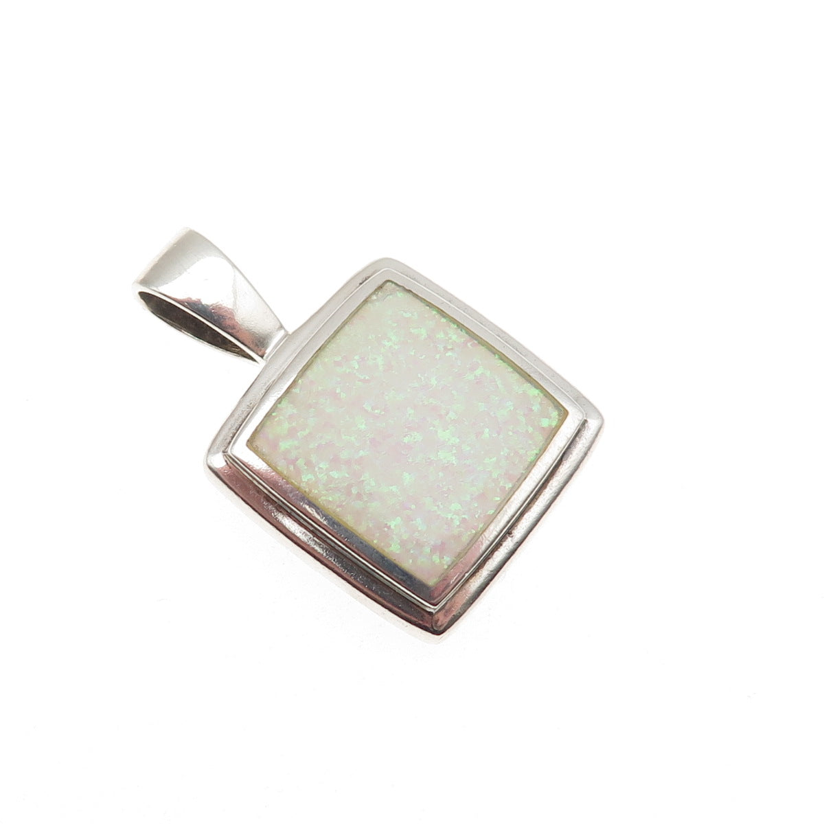 PB Paul Brackna 925 Sterling Silver Vintage Real Opal Charm Pendant