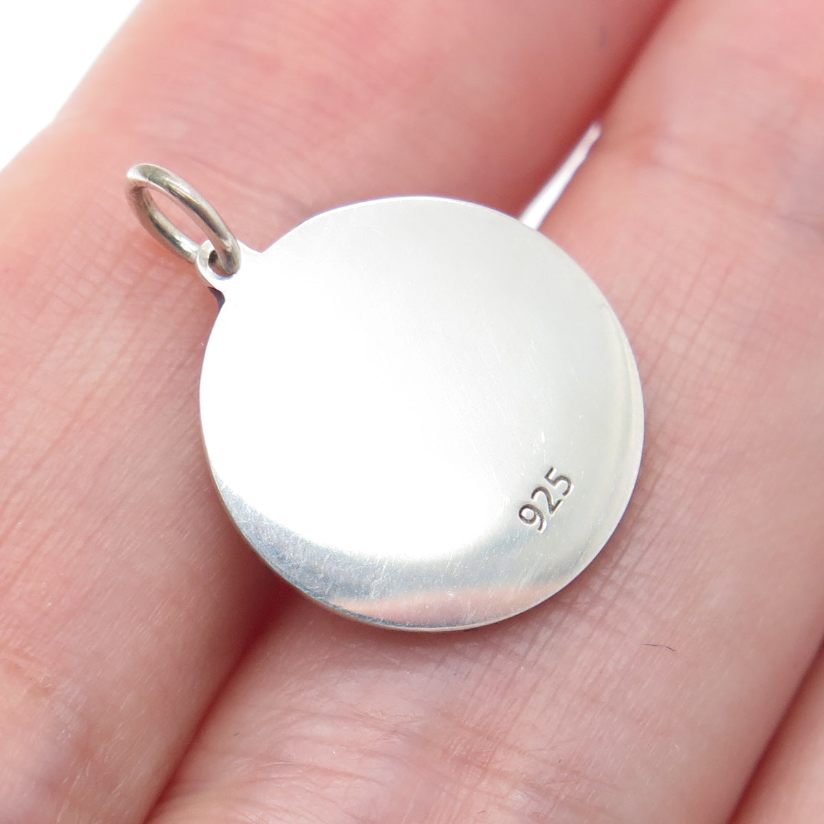 925 Sterling Silver Enamel Crescent Man in The Moon Minimalist Charm Pendant