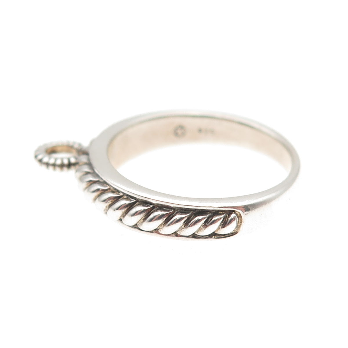 ER Elyse Ryan 925 Sterling Silver Vintage Charm Holder Oxidized Band Ring Size 7