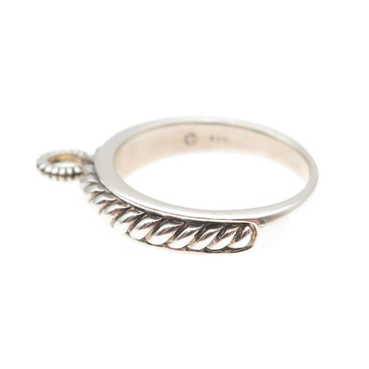 ER Elyse Ryan 925 Sterling Silver Vintage Charm Holder Oxidized Band Ring Size 7