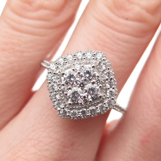 925 Sterling Silver Round-Cut C Z Promise Ring Size 6.75