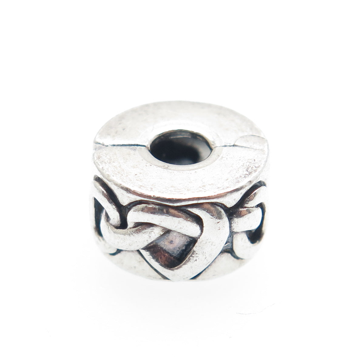 PANDORA 925 Sterling Silver Heart Knot Clip Charm