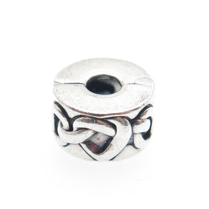 PANDORA 925 Sterling Silver Heart Knot Clip Charm
