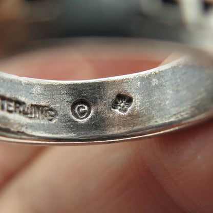 SUN WEST 925 Sterling Silver Vintage Native Symbol Band Ring Size 7