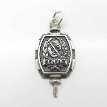 HERFF JONES 925 Sterling Silver Vintage Dramatics Memorabilia Charm Pendant