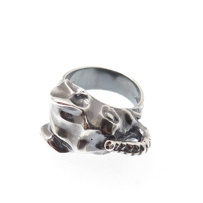 925 Sterling Silver Vintage Mexico Elephant Oxidized Ring Size 9.75
