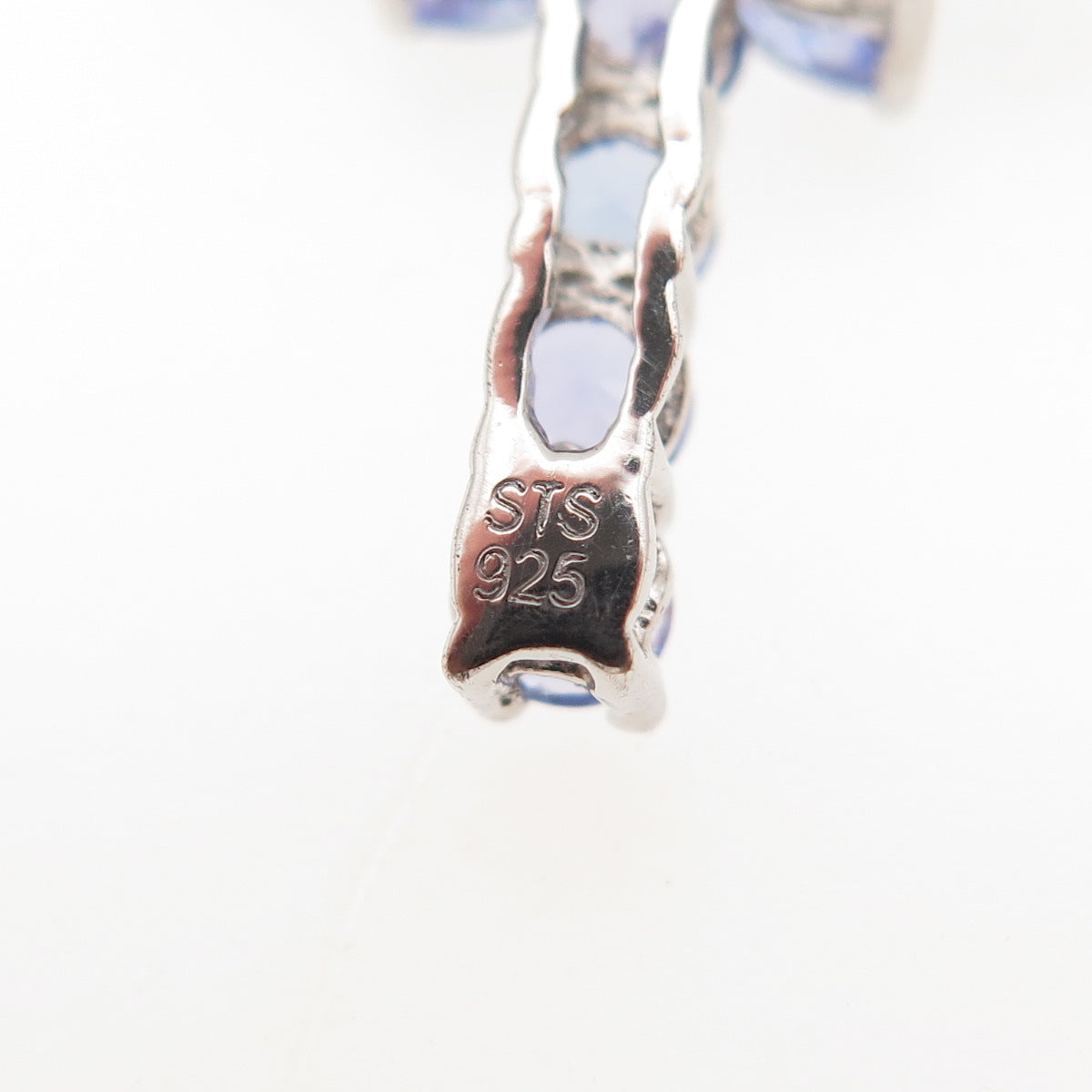 Chuck Clemency 925 Sterling Silver Real Tanzanite Cross Cable Chain Necklace 20"