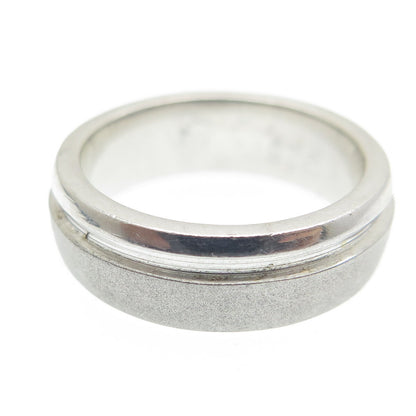 925 Sterling Silver Modernist Textured Band Ring Size 4.5