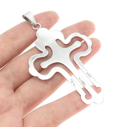 925 Sterling Silver Vintage Mexico Cross Modernist Pendant