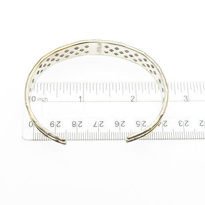 INTERNATIONAL Sterling Silver 2-Tone Vintage Bamboo Adjustable Bracelet 6.75"