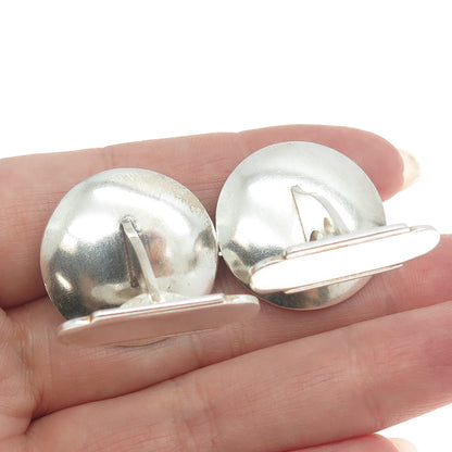 HANS JENSEN 925 Sterling Silver Vintage Denmark Modernist Spring Cufflinks