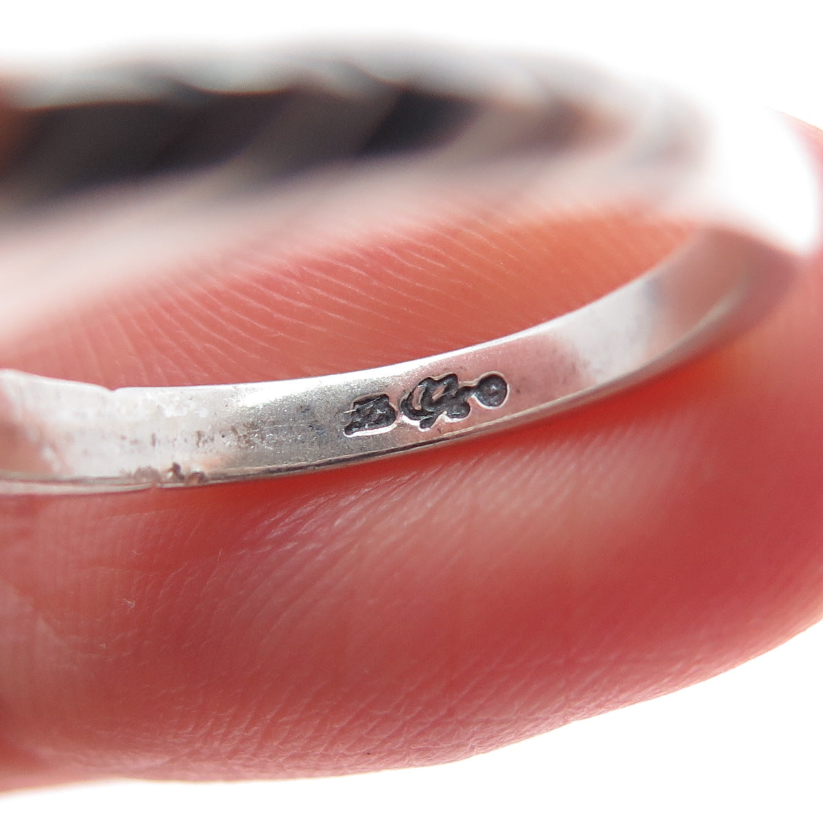 CAROLYN POLLACK Old Pawn 925 Sterling Silver Vintage Lapis Inlay Ring Size 5.25