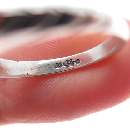 CAROLYN POLLACK Old Pawn 925 Sterling Silver Vintage Lapis Inlay Ring Size 5.25