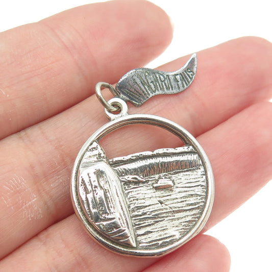 MAISELS INDIAN TRADING POST 925 Sterling Silver Vintage Niagara Falls Pendant