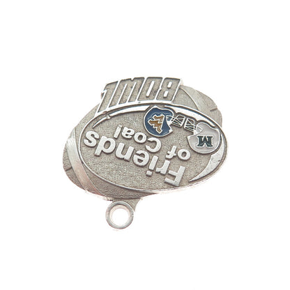 925 Sterling Silver Vintage Enamel Friends of Coal Bowl Minimalist Charm Pendant
