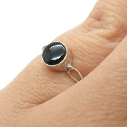 925 Sterling Silver Vintage Real Black Onyx Ring Size 5.25