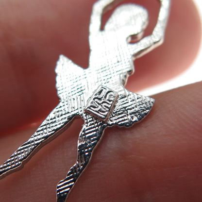 925 Sterling Silver Vintage Ballerina Charm Pendant