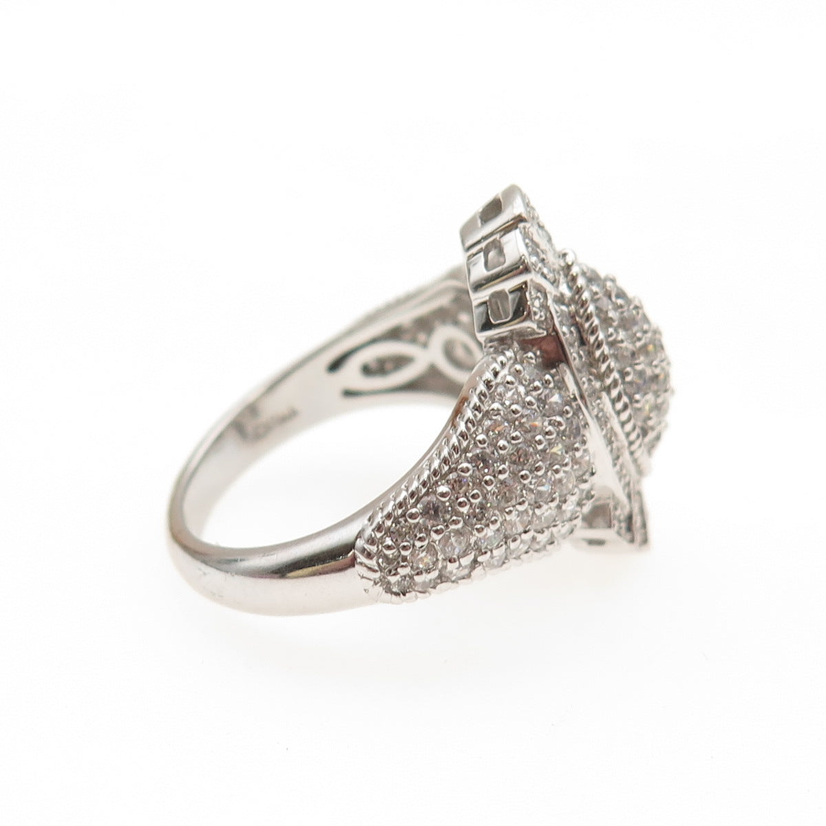 925 Sterling Silver Round-Cut C Z Sparkle Ring Size 7.25