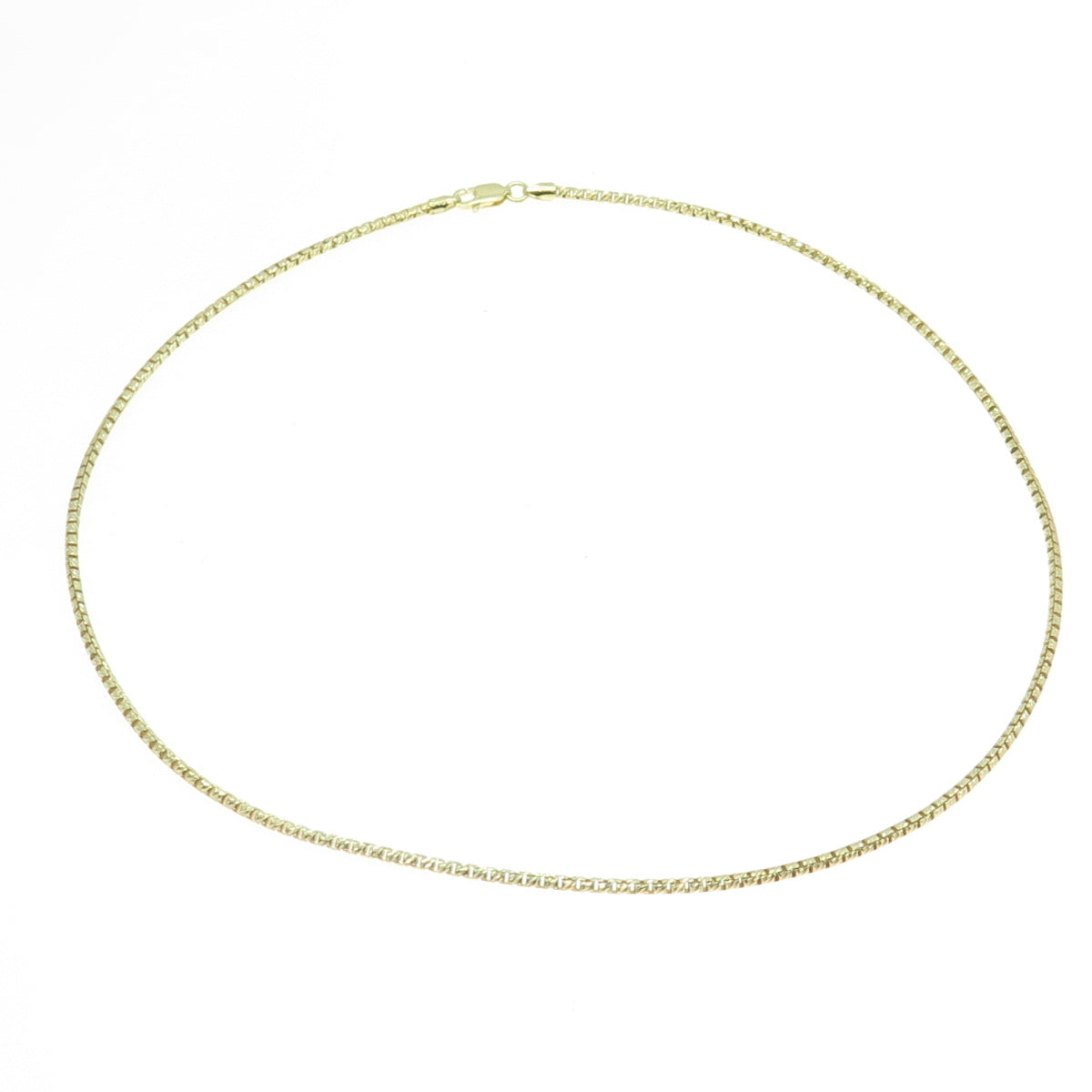 925 Sterling Silver Gold Plated Italy Box Chain Necklace 18"