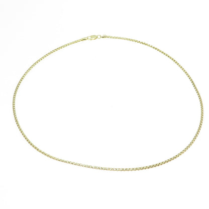 925 Sterling Silver Gold Plated Italy Box Chain Necklace 18"