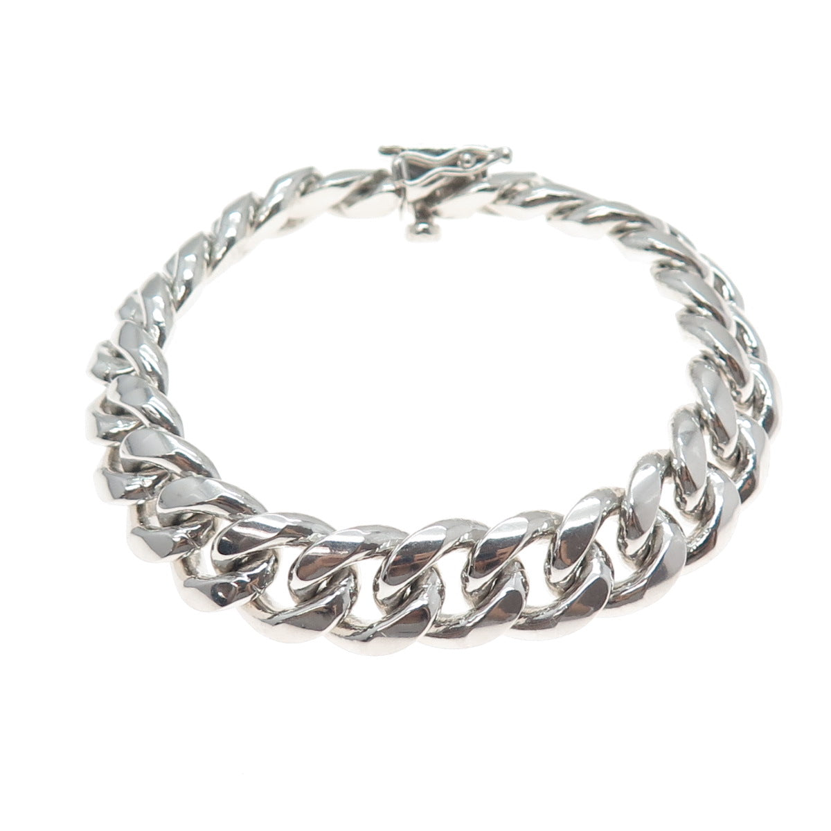 925 Sterling Silver Vintage Heavy 110.6g Cuban Link Bracelet 8"