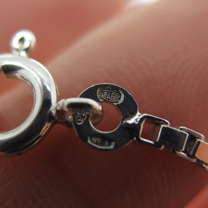 UNOAERRE 925 Sterling Silver Vintage Italy Heart Pendant Box Chain Necklace 14"