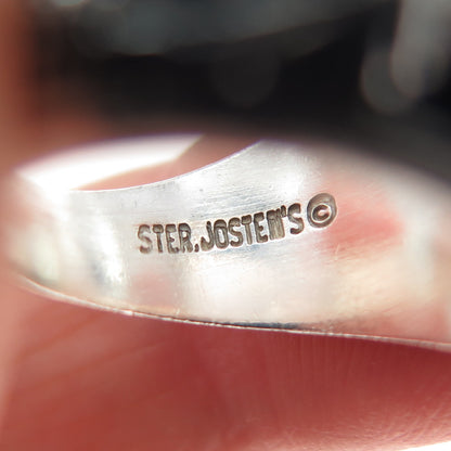 JOSTEN'S Sterling Vintage 1982 Lab-Sapphire Oceanside High School Ring Size 4.75