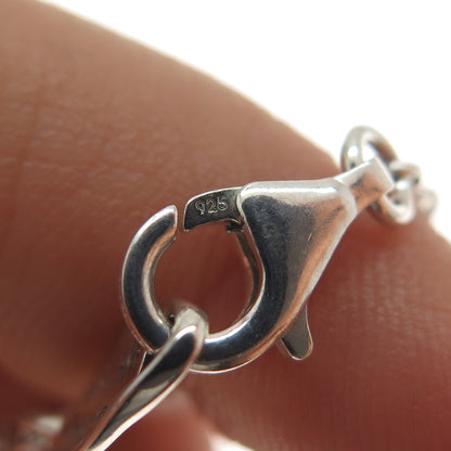 HAGIT GORALI 925 Sterling Silver Vintage Real Pearl Modernist Chain Necklace