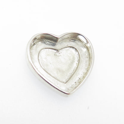 925 Sterling Silver Vintage Dublin Celtic Heart Slide Pendant