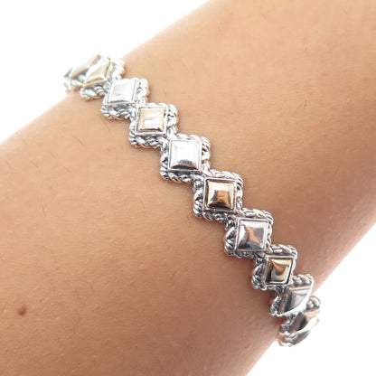 JAI by John Hardy 14K Gold 925 Sterling Silver Bangle Bracelet 8"