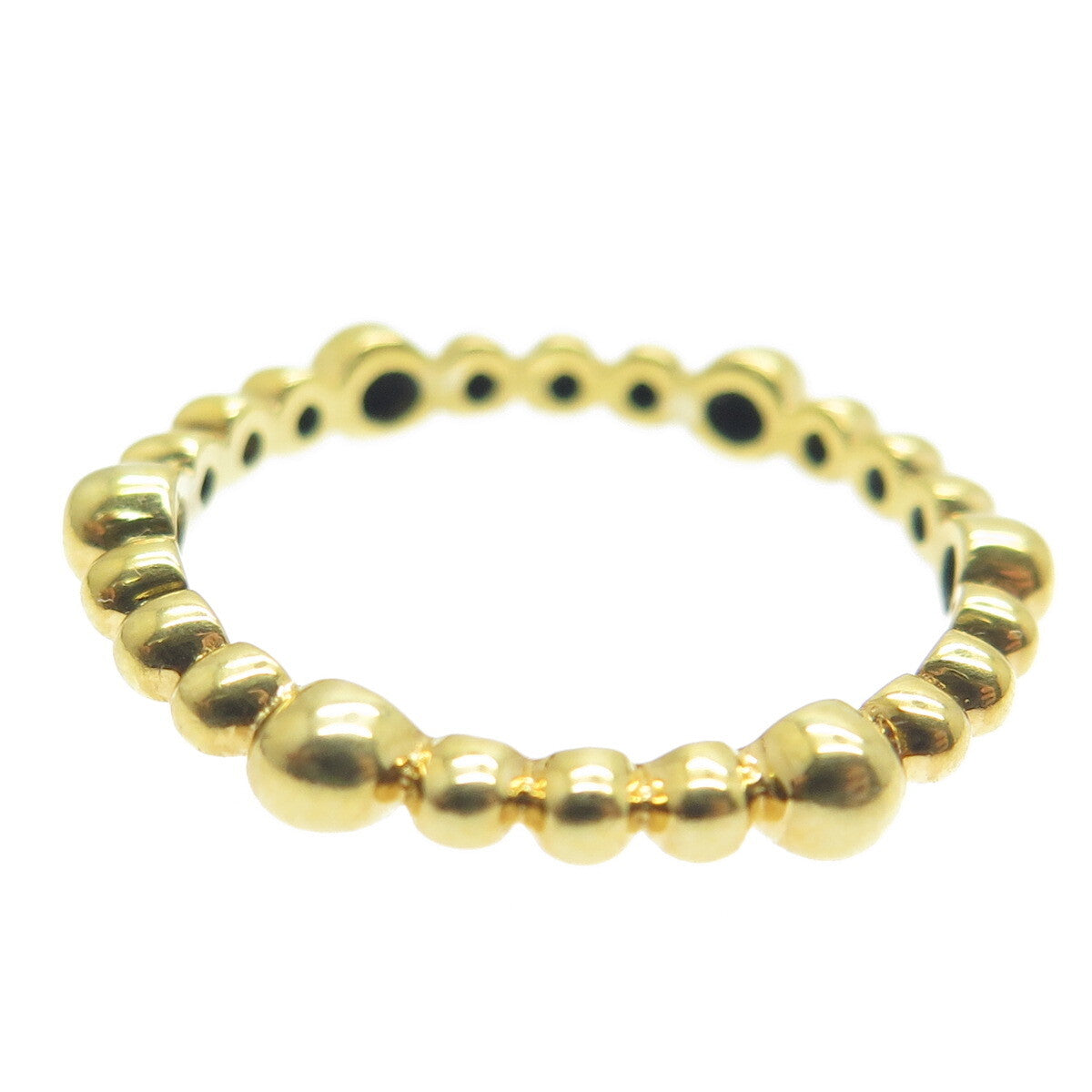 925 Sterling Silver Gold Plated Beaded Band Ring Size 6.5
