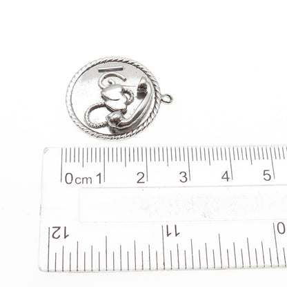 925 Sterling Silver Vintage Sweet 16 Couple Heart Retro Phone Charm Pendant