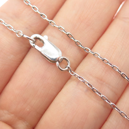 925 Sterling Silver Vintage Modernist Pomegranate Cable Chain Necklace 20"
