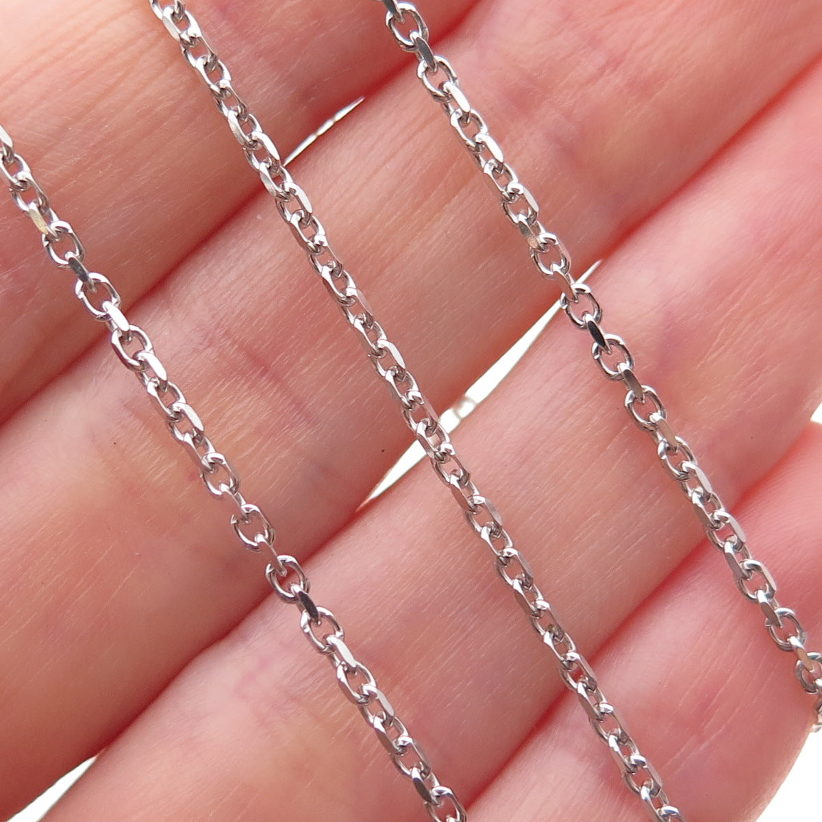 925 Sterling Silver Italy Cable Chain Necklace 16"