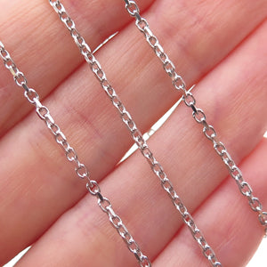925 Sterling Silver Italy Cable Chain Necklace 16"