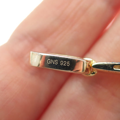 925 Sterling Silver Gold Plated Round-Cut C Z Scissors & Razor Barber Pendant