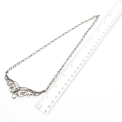 Carolyn Pollack 925 Sterling Silver Vintage Swirl Cable Chain Necklace 20"