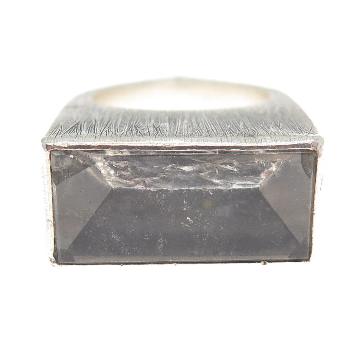 MARIELLA PILATO 925 Sterling Silver Vintage Hewn Crystal Quartz Ring Size 7.5