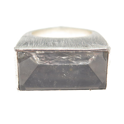 MARIELLA PILATO 925 Sterling Silver Vintage Hewn Crystal Quartz Ring Size 7.5