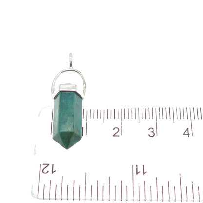 925 Sterling Silver Vintage Real Azurite Amulet Charm Pendant